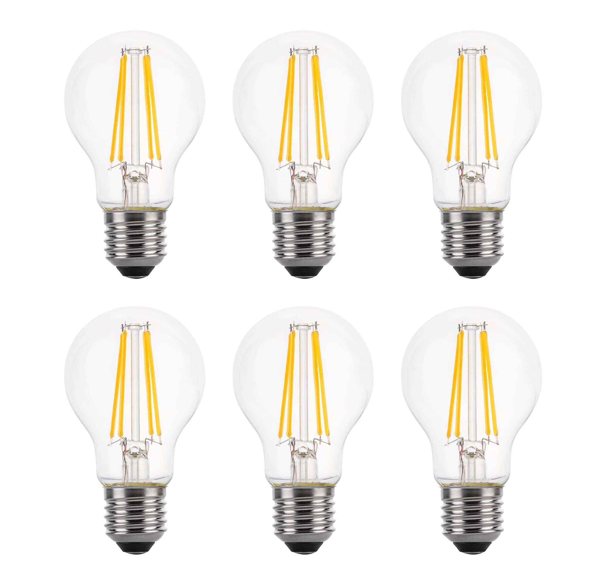 LOWENERGIE LED Filament Light Bulb A60 GLS E27 Screw 6.6W 100W Equivalent Warm White 2700K Energy Saving (6) - Image 2