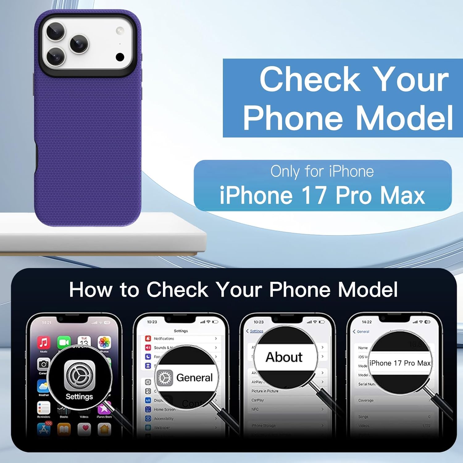 Phone Case Compatible with iPhone 17 pro max, Compatible with MagSafele, Has Undergone High-Drop Test, Arovides Anti-Drop and Anti-Collision Protection. Purple