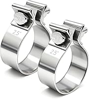 SKYMIRO 2.5 Inch Narrow Band Muffler Clamps, 304 Stainless Steel Exhaust Clamps (2 Pack) for 2.5" OD Pipes, Mufflers & Catalytic Converters