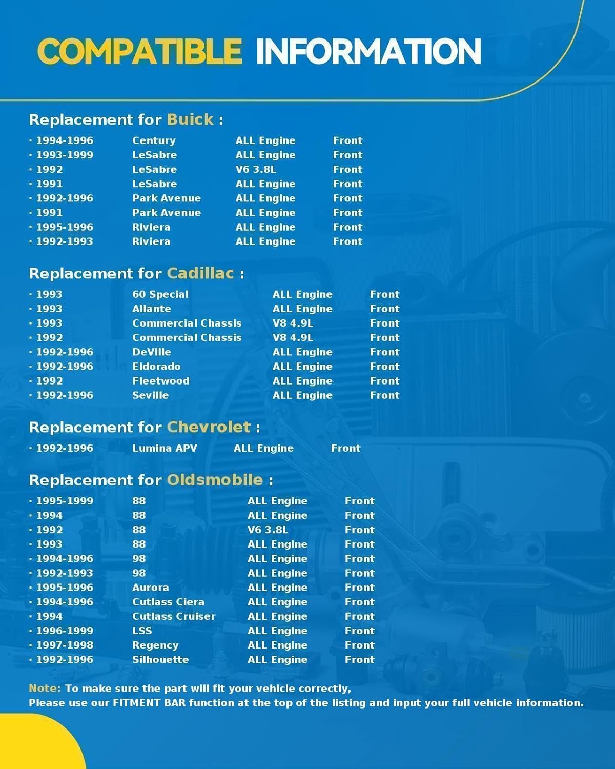 PHILTOP 513087 Front Wheel Bearing & Hub Assembly Compatible with 1991-1999 Buick Lesabre, 1992-1996 Cadillac DeVille, 1992-1999 Oldsmobile 88, Pontiac Bonneville, W/ABS 5 Lugs 2pcs