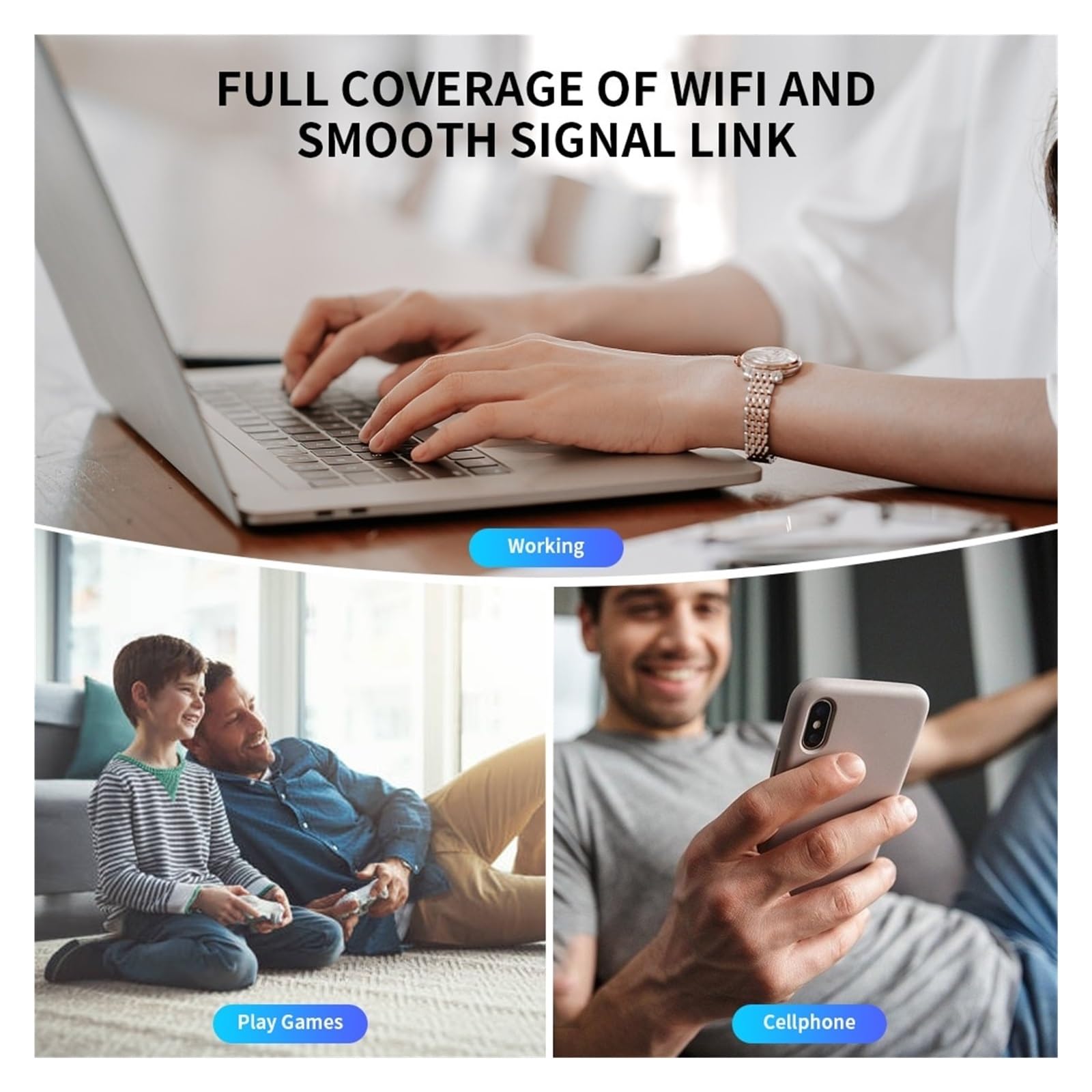 Wzmacniacz Sygnału Wi-Fi 300 Mb/s, Punkt Dostępu Bezprzewodowego Dalekiego Zasięgu 802.11N Easy Szeroka Kompatybilność