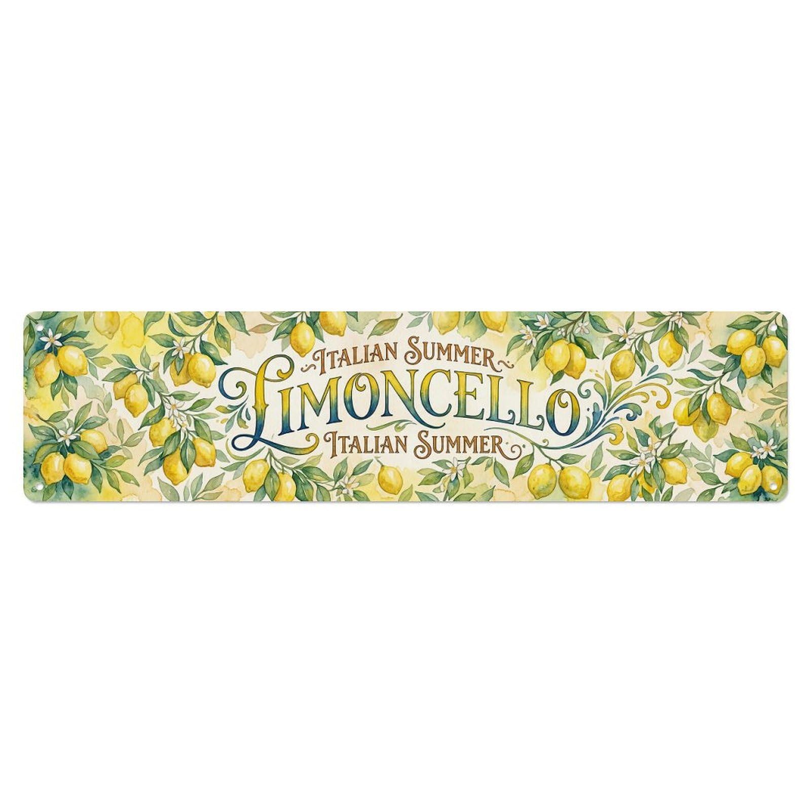 Vintage Limoncello Italian Summer Lemon Metal Tin Sign Plaque Wall Decor for Cafe, Club, Garden Metal Poster 4x16Inch