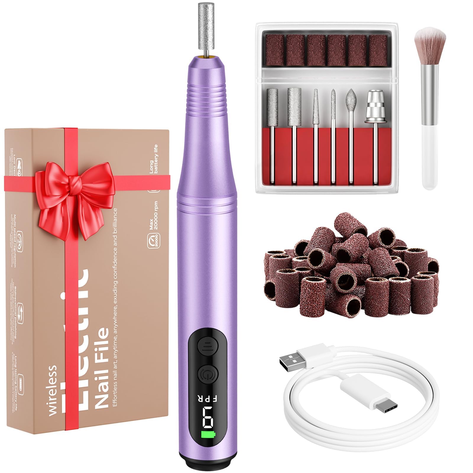 Ccigedy Nail Drill - Professional Acrylic & Gel File -12