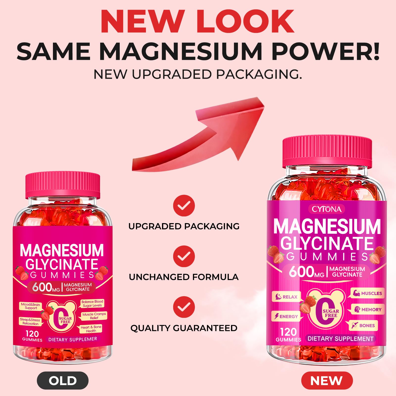 Magnesium Glycinate Gummies 600mg, Chewable Sugar Free Magnesium Gummies — Amazon image 7