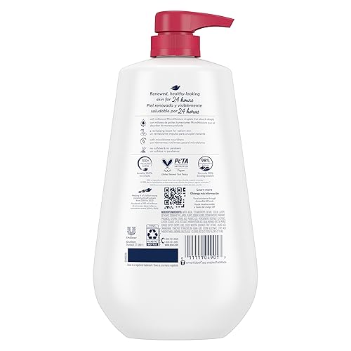 Miniatura 2 de Dove Gel de baño con bomba, leche revitalizante de cereza y chía, para una piel renovada y saludable, limpiador hidratante de piel suave con