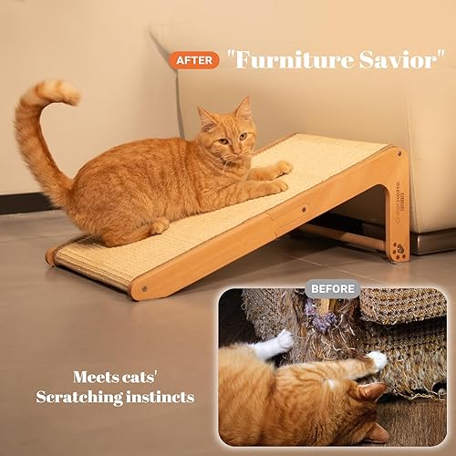 CHEERHOME PETS Sisal Cat Scratcher Ramp for Indoor Cats — detail view