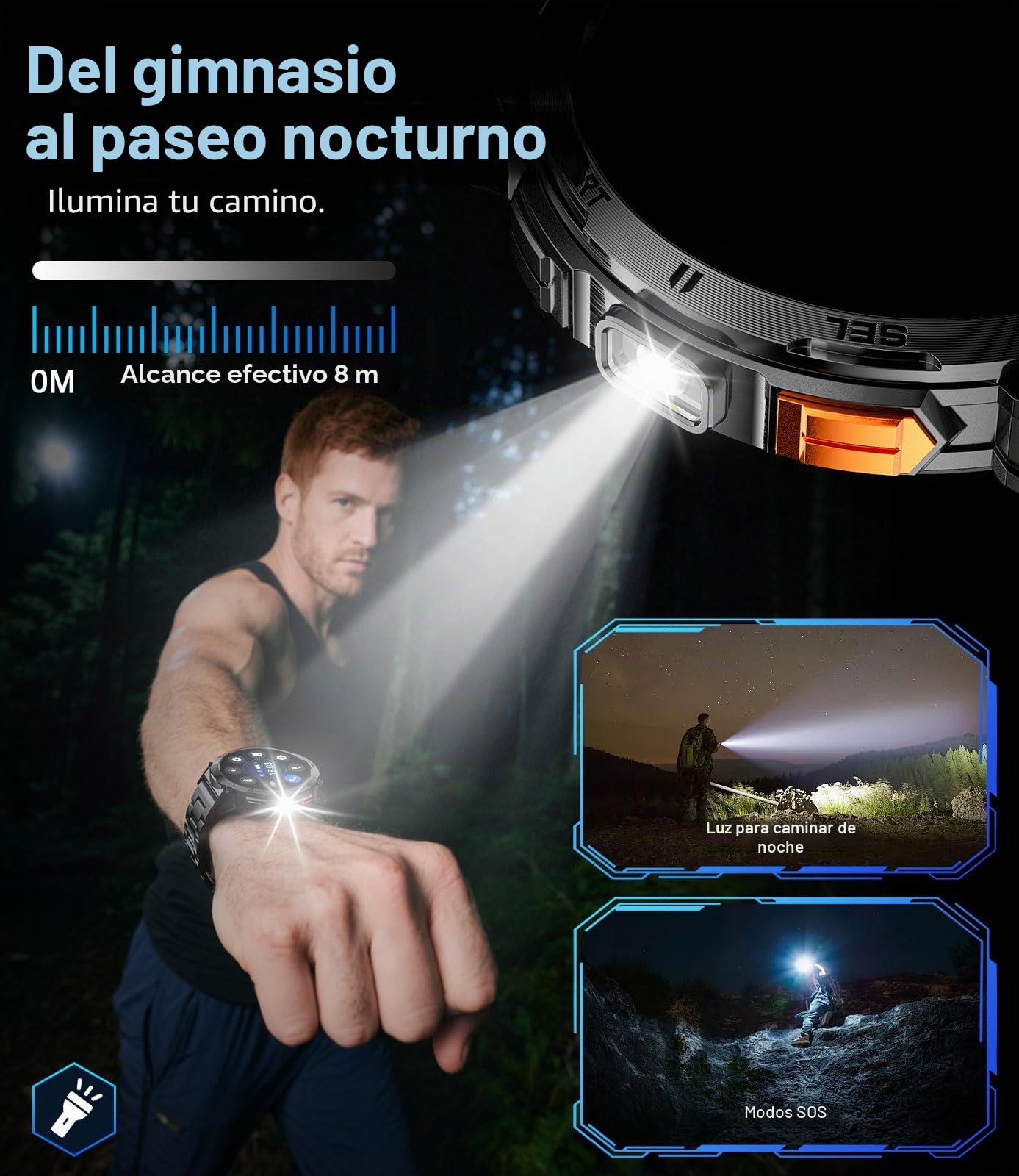 Reloj Inteligente Hombre con Batería 730mAh, 1,62'' AMOLED Militar Smartwatch con Llamadas, Monitor de Frecuencia Cardíaca/Sueño 24/7, 119 Modos Deportivos Reloj Deportivo para iOS y Android