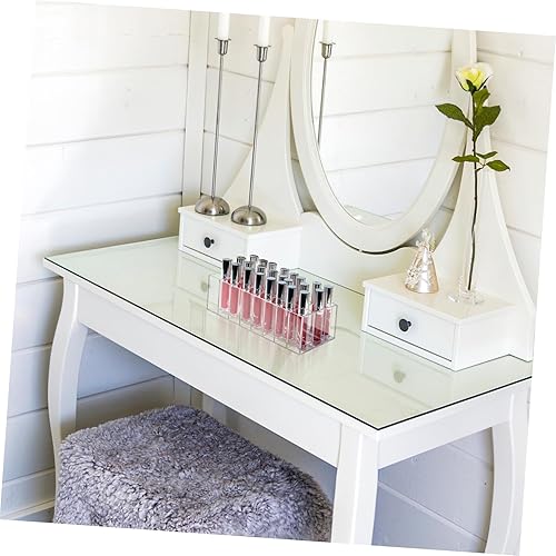 Miniatura 7 de Didiseaon Acrylic 24-Compartment Lipstick Holder and Eyebrow Pencil Organizer Desktop Storage Rack for Cosmetics for Dressing Tables and Makeup
