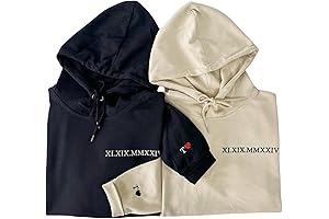 Personalized Roman Numeral Date Hoodies for Couples