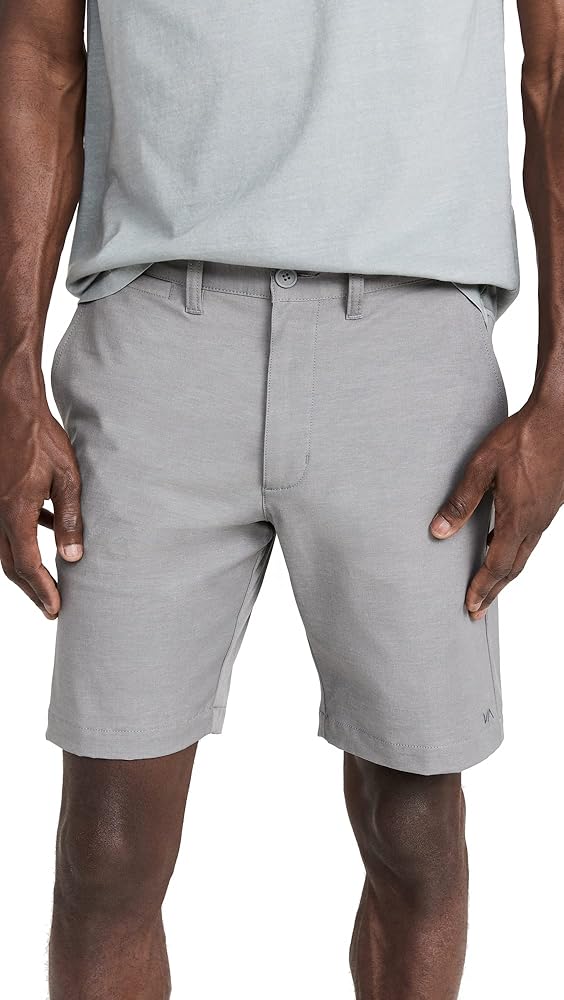 RVCA Men's Back in Hybrid Short, Ash Heather S125 at Amazon Men's