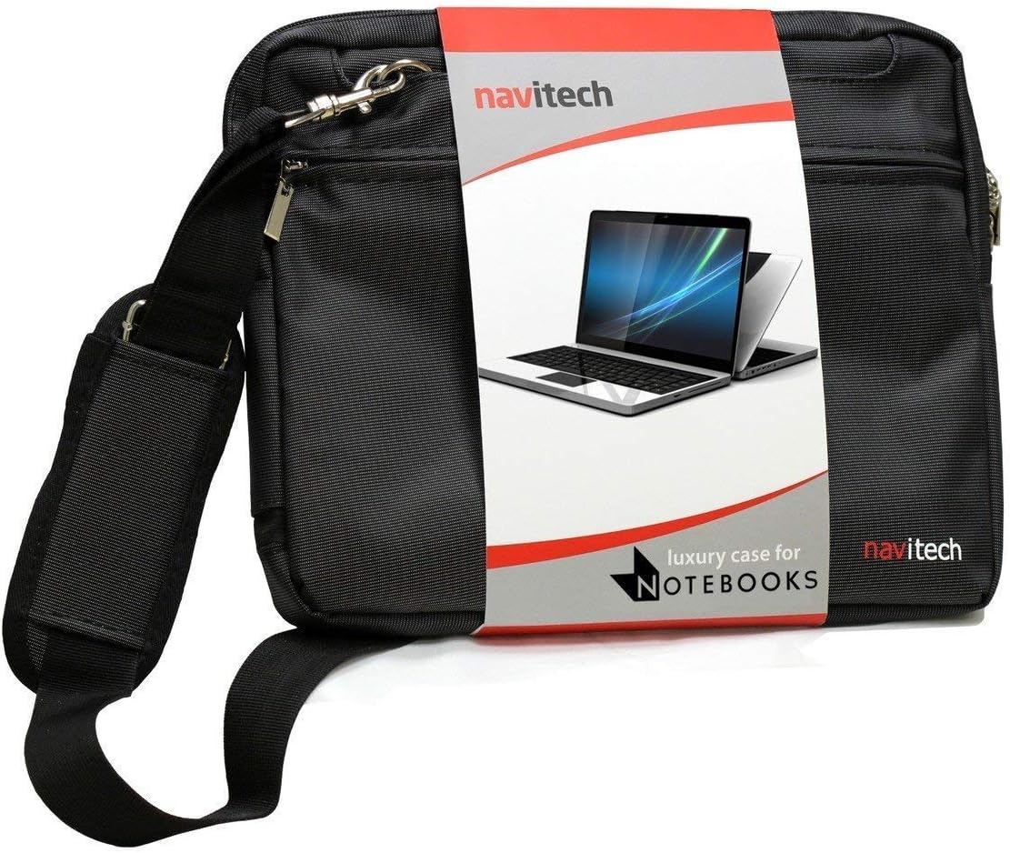 Navitech Black Sleek Premium Water Resistant Shock Absorbent Carry Bag Case Compatible With Dell Precision 7730 Workstation