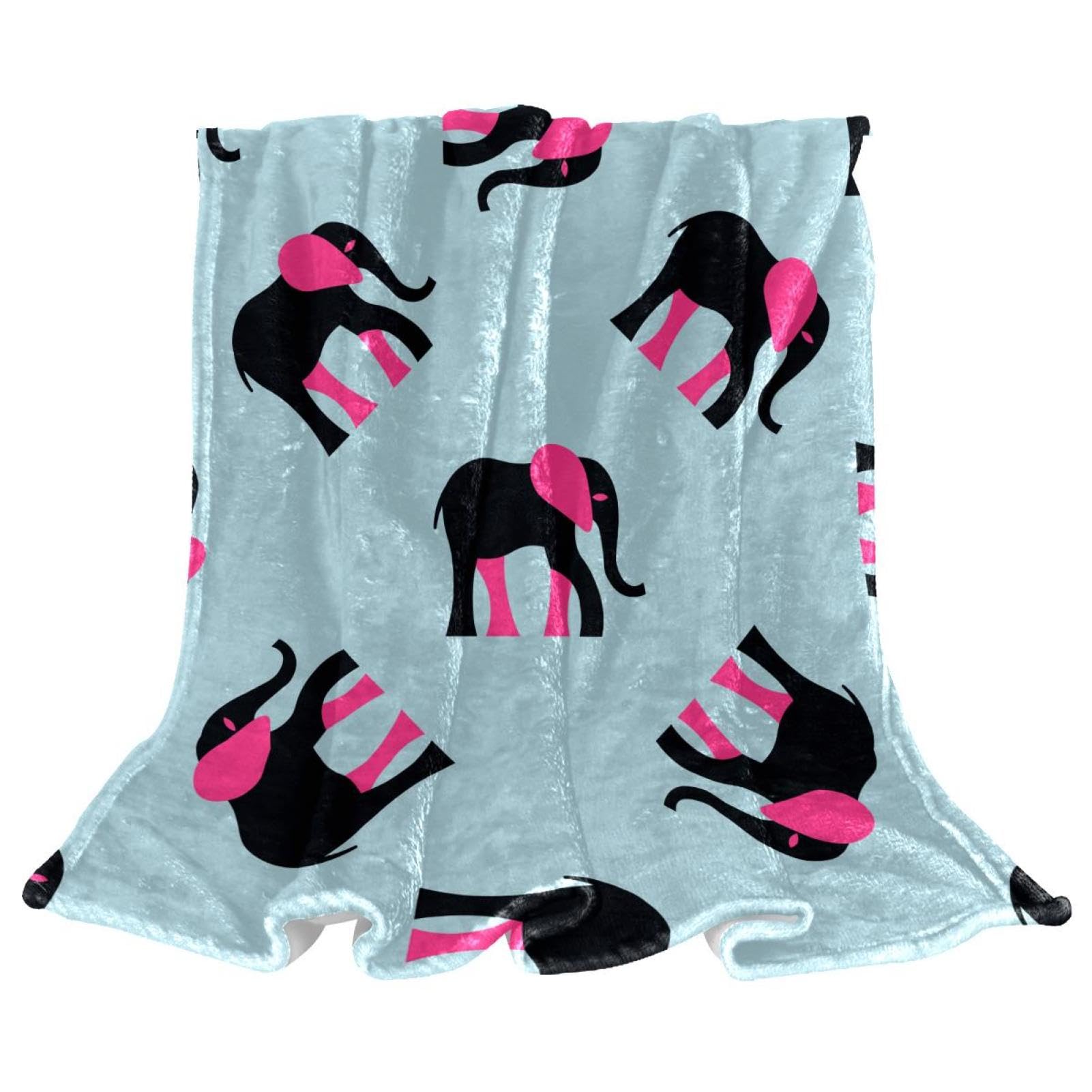 Couverture polaire éléphant noir jeté de canapé et dessus de lit chaud
