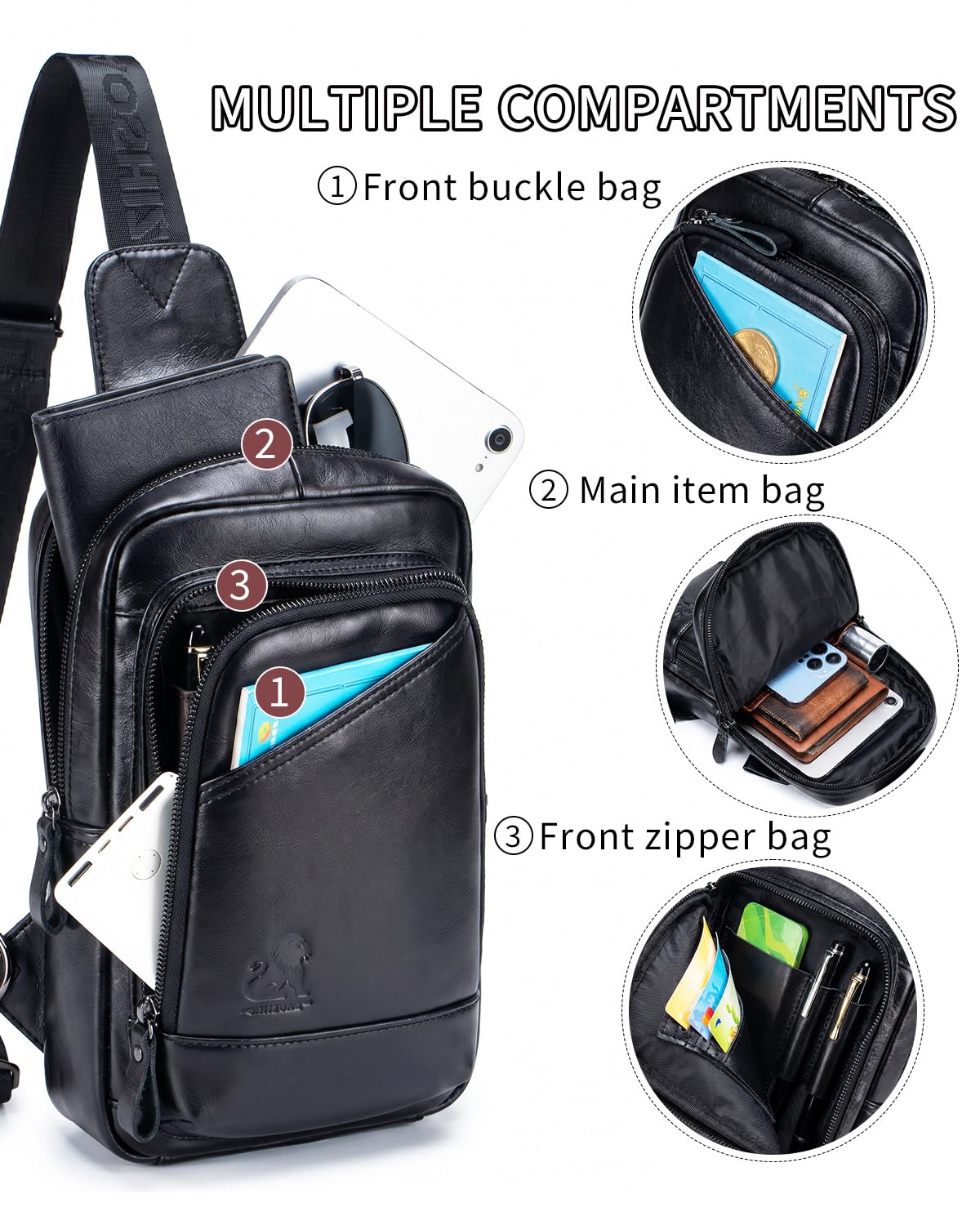 Herren Echtleder Brusttasche - Stilvoll & Praktisch Daily Essential