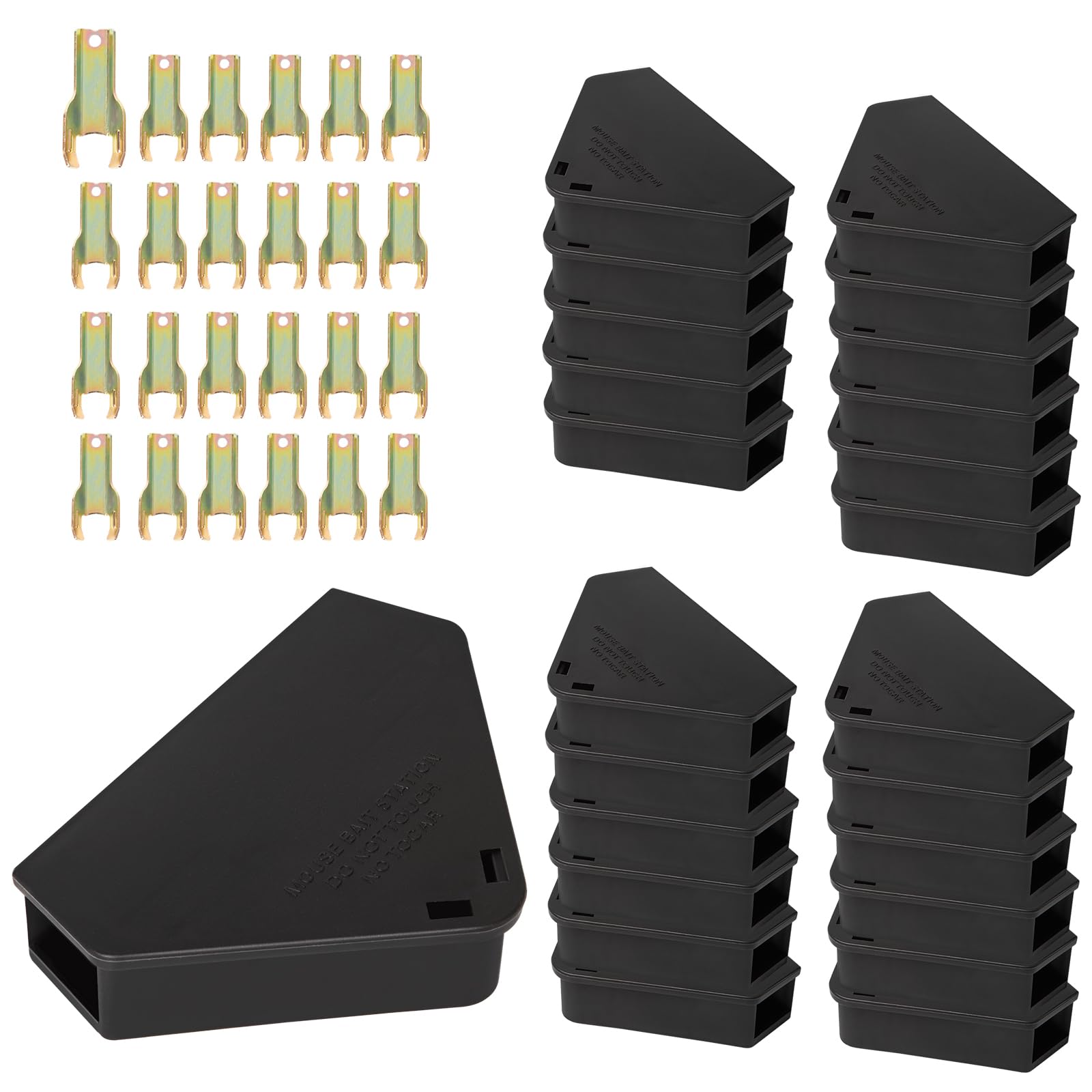 Anblak Mouse Station with Keys Black 24 Pack, Key Required Mouse Stations, Mice Stations, Keeps Children and Pets Safe Indoor &amp; Outdoor