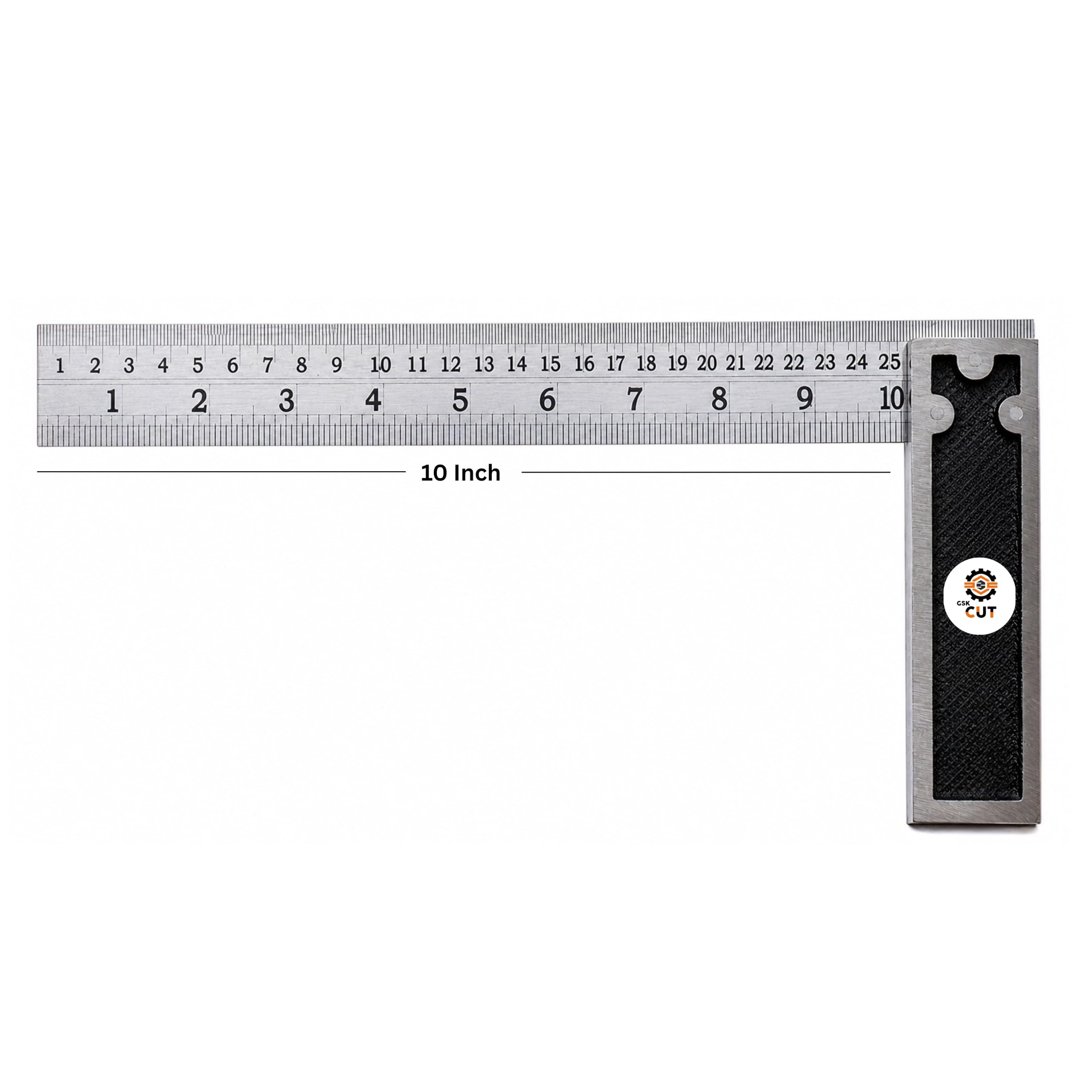 GSK Cut® Engineers Tri Square Tool 90 Degrees Right Angle Ruler (10 Inch)