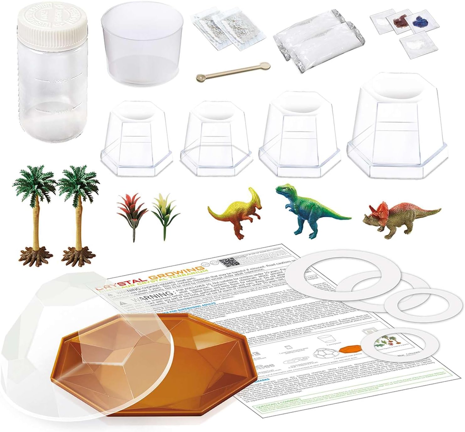 4M Dino Crystal Terrarium, Crystal Growing Science and Activity Kit with a Dinosaur Theme, for Ages 10+, STEM for Boys and Girls
