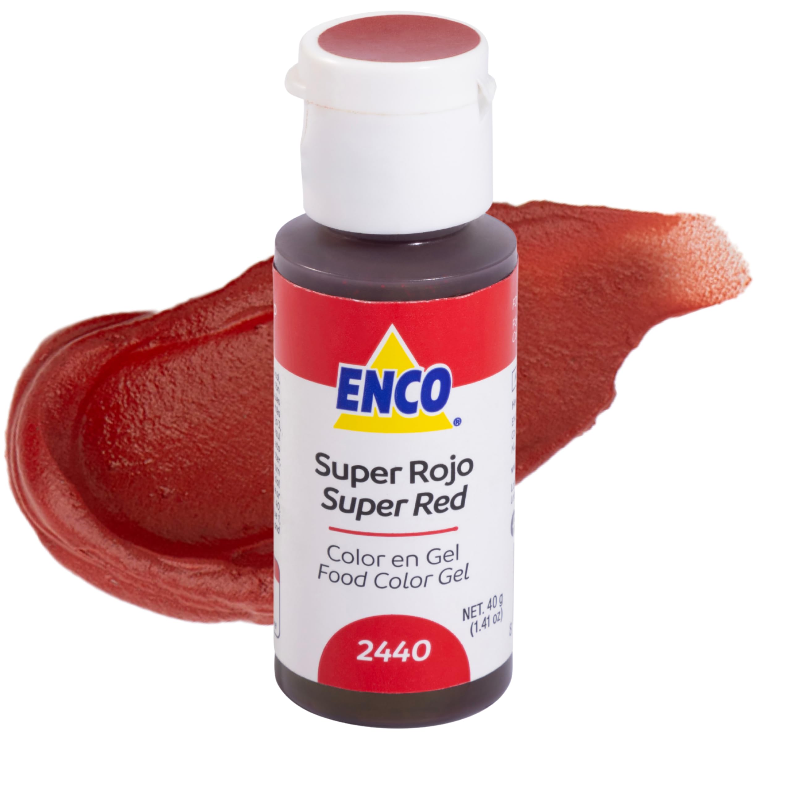 ENCO Food Coloring Gel Super Red 1.41 oz (40g) Concentrated, Vegan