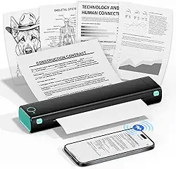 Impressoras Portáteis Sem Fio Para Viagens, Impressora Térmica M08F Com Suporte Carta Americana De 8,5" X 11", Pequena Tinta Bluetooth Compatível Ios, Android, Laptop, Carro, Escritório, Casa