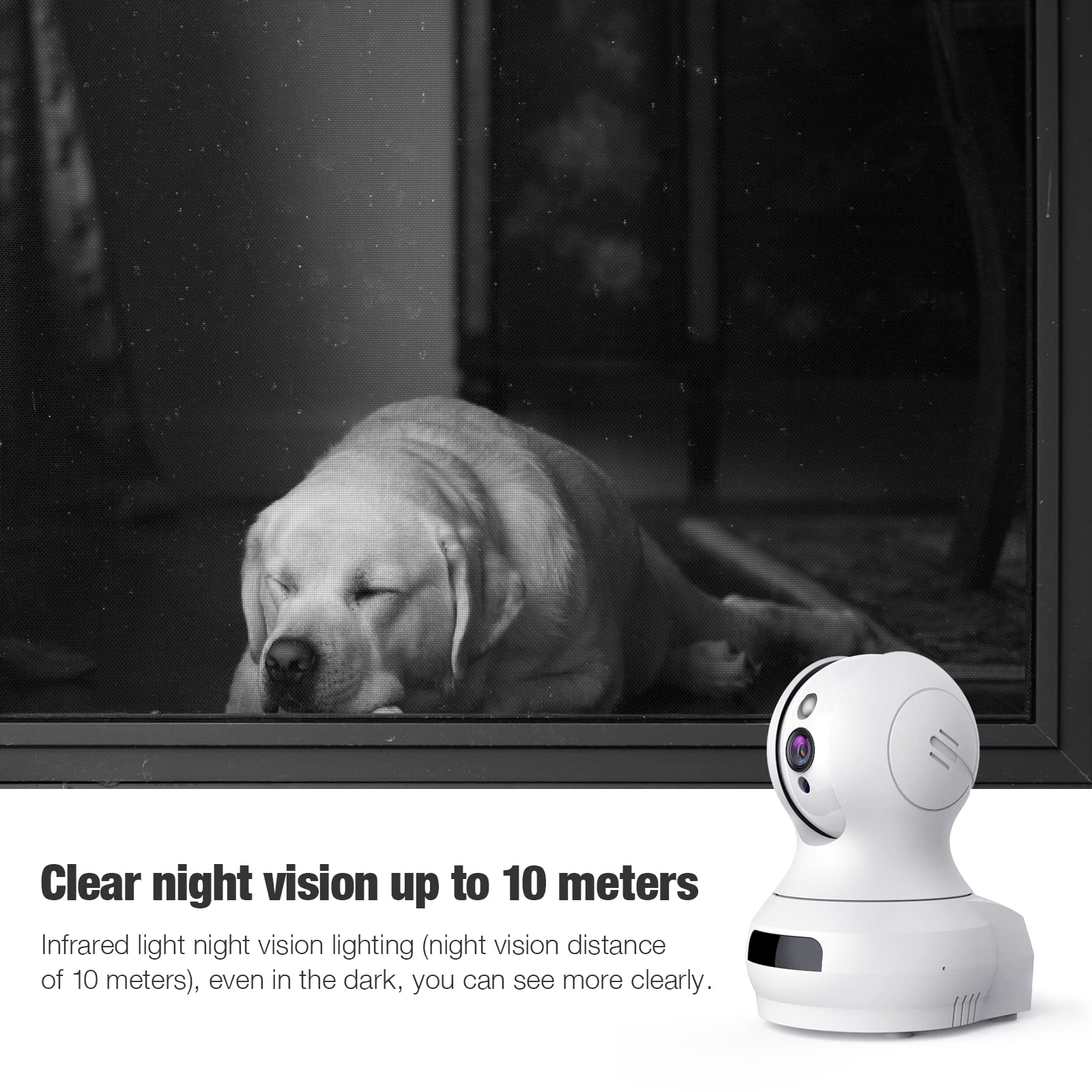 Ebitcam 1080P Full HD CCTV WiFi Camera with Clear Night Vision Upto 30 Feet, Motion and Face Detection, Two-Way Audio -for Home Safety Baby, Pet, Cloud Storage, Compatible with Alexa 3