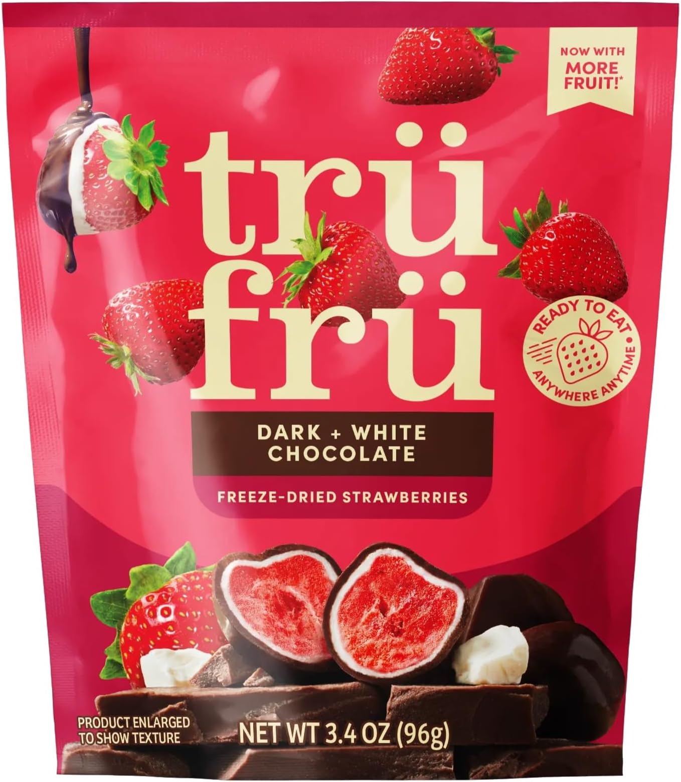 Tru Fru Hyperdried Strawberry in Dark Chocolate, 3.4 OZ