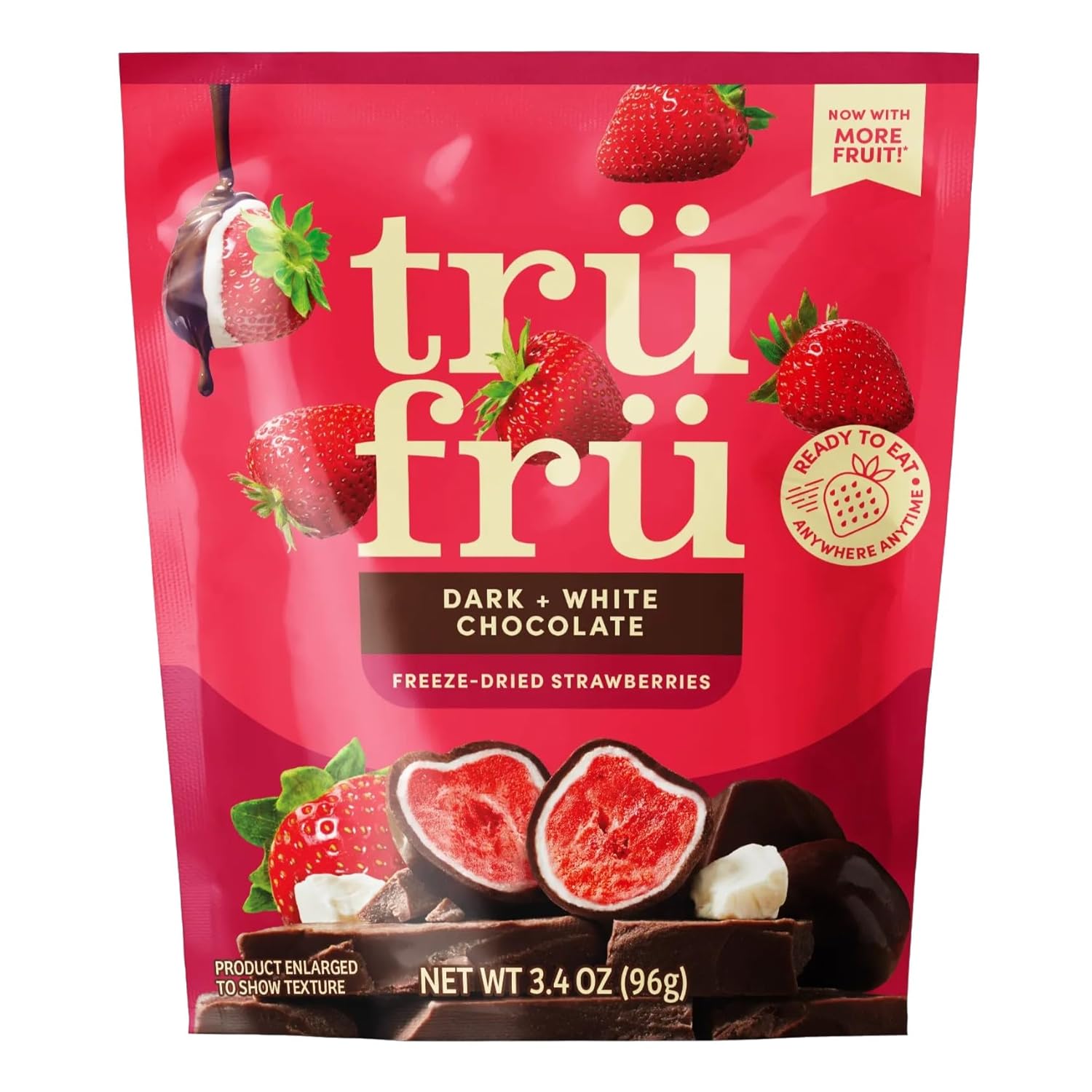 Tru Fru Hyperdried Strawberry in Dark Chocolate, 3.4 OZ