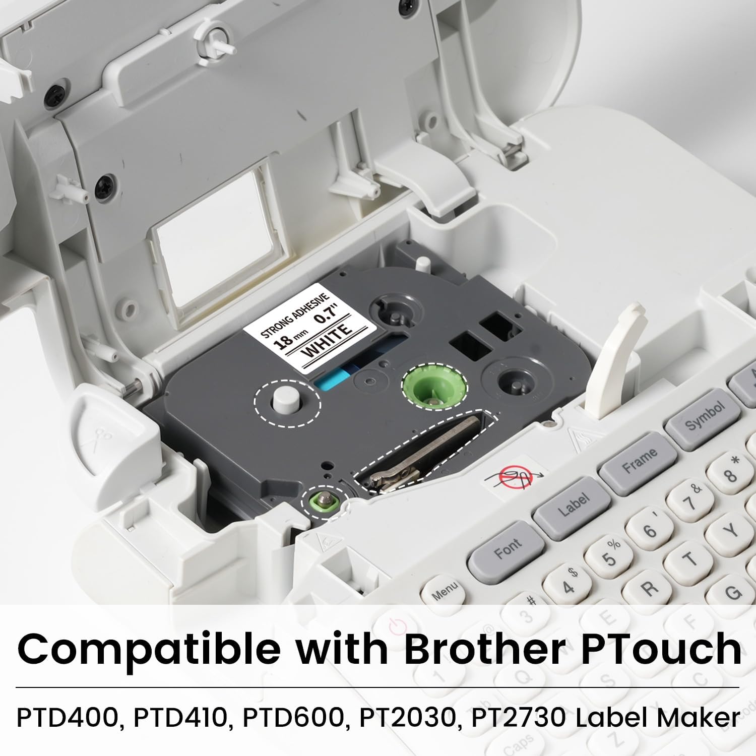 TZe-S241 18mm Extra Strength Adhesive Tape Replacement for Brother TZeS241 TZ Tape 18mm 0.7 Strong Adhesive Black on White 3/4" for Brother P Touch PTD400 PTD410 PTD400AD PTD600 PT1750, 3-Pack - Image 2