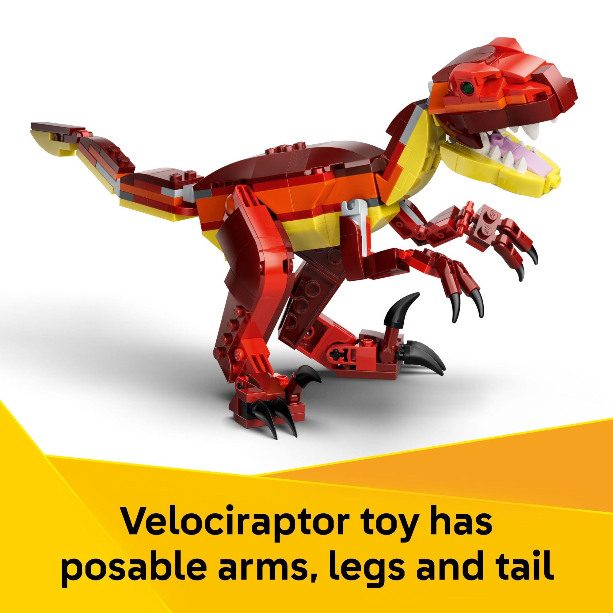 LEGO Creator 3 in 1 Fierce Dinosaur Building Toy for Boys & Girls, Ages 8+ - Kids Build 1 of 3 Prehistoric Animal Figures - Gift Idea for Birthdays - 31379