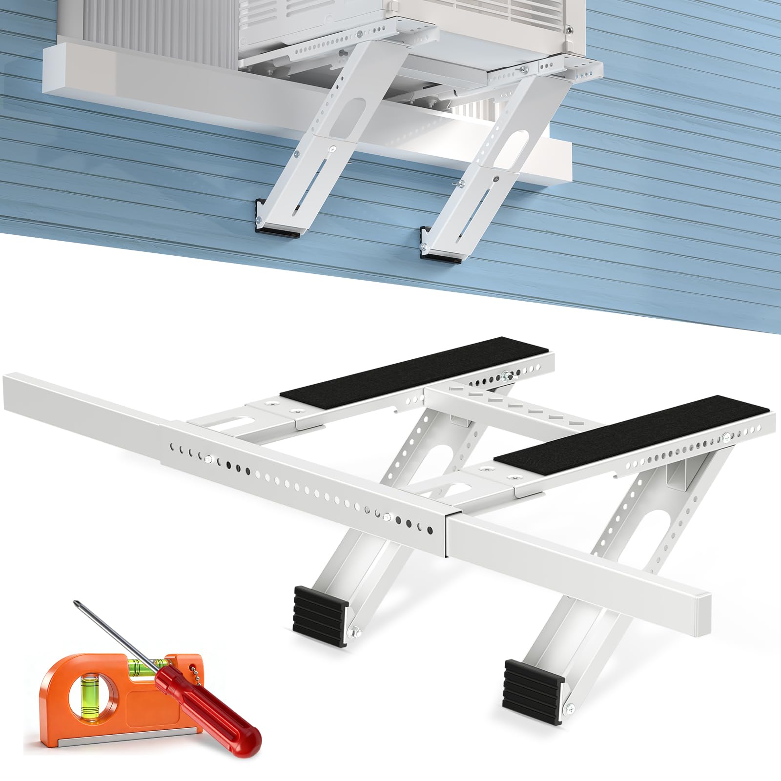Photo 1 of Cestluck No Drill Window AC Support Bracket: Adjustable Air Conditioner Support Bracket, Heavy Duty, Fits Single & Double-Hung Windows, Universal Units for 5000-24000 BTU, Up to 350 lbs