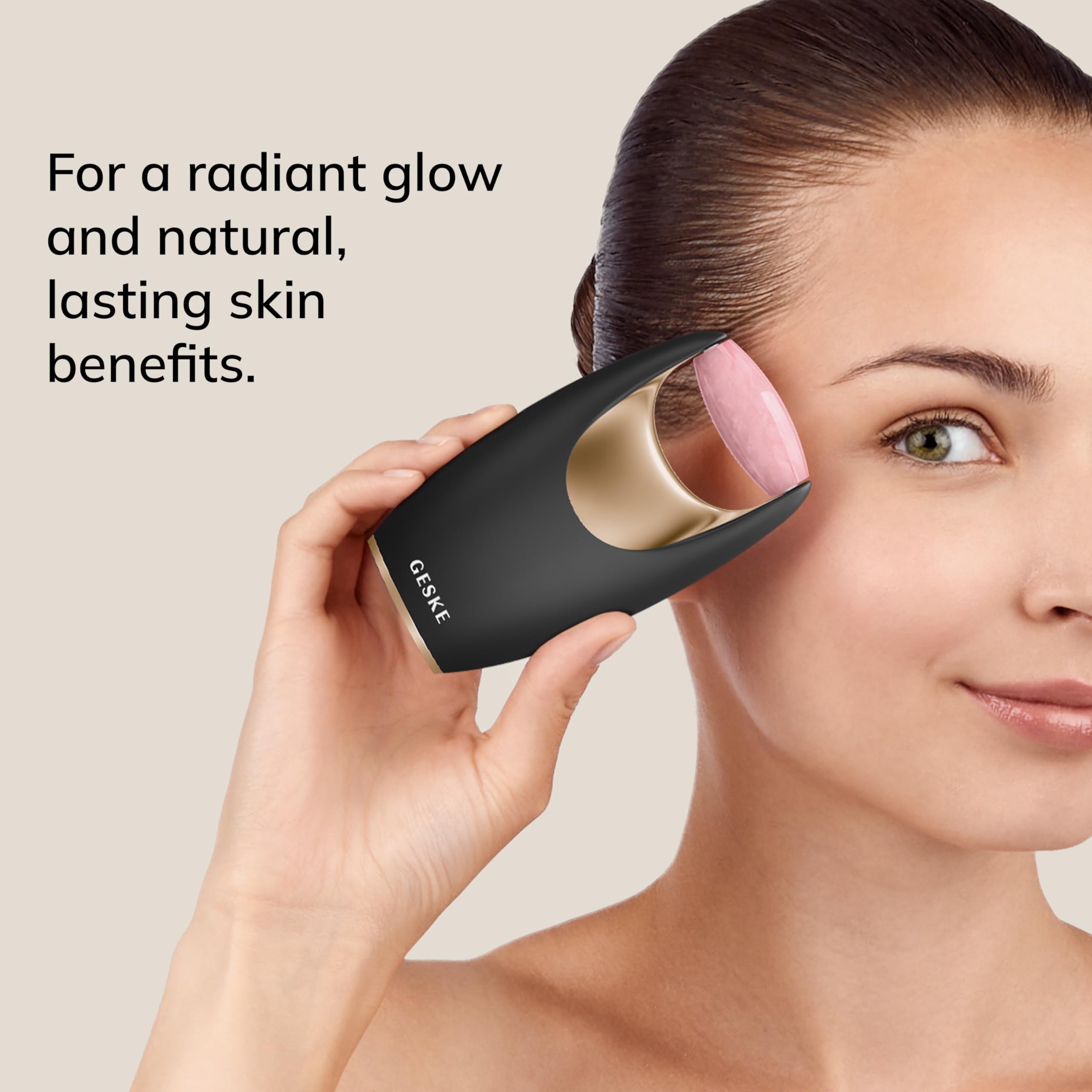 GESKE Rose Quartz Roller | 5 in 1 | Face Yoga | Aus Rosenquarz