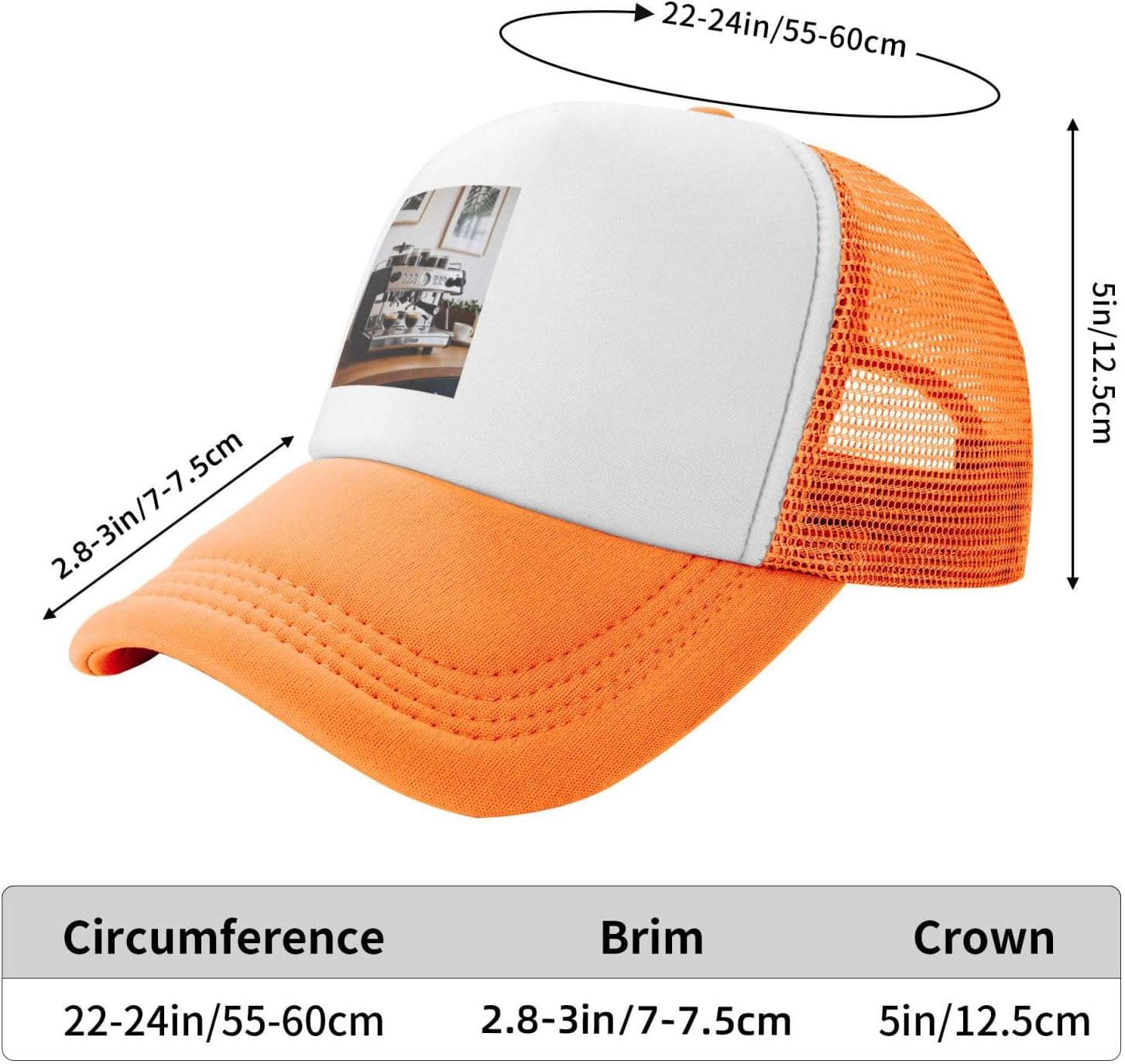 Oudrspo Espresso Machine Printed Mesh Baseball Cap - Breathable Sun Protection Hat with Adjustable Girth 3 71 ohFpeD0L. AC SL1500