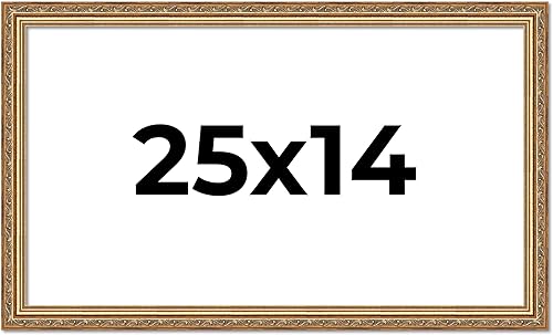 Vista 256 de Poster Palooza Marco de fotos de madera tradicional dorado antiguo de 6 x 18 pulgadas con plexiglás acrílico UV, respaldo de tablero de espuma