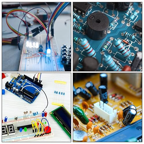 Miniatura 7 de YUEONEWIN Kit surtido de componentes electrónicos básicos de 1400 piezas condensador electrolítico condensador de cerámica diodo LED diodo común