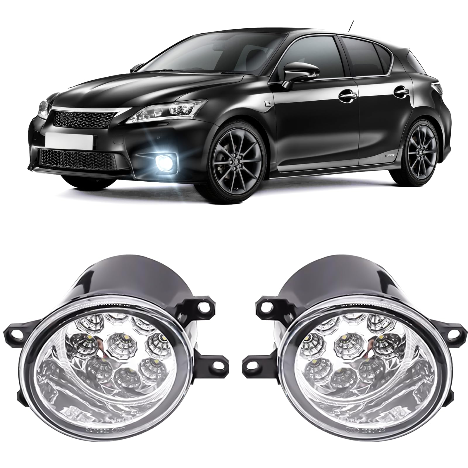 Fog Lights 3.5 inch OEM 19597300 19597400 For LEXUS CT200H 2011 2012 2013-2017 Front Bumper Fog Light Lamps Left Right Driver&Passenger Assemblies Fog Light Beam,6000K White Beam,Super Bright. 2-Pack
