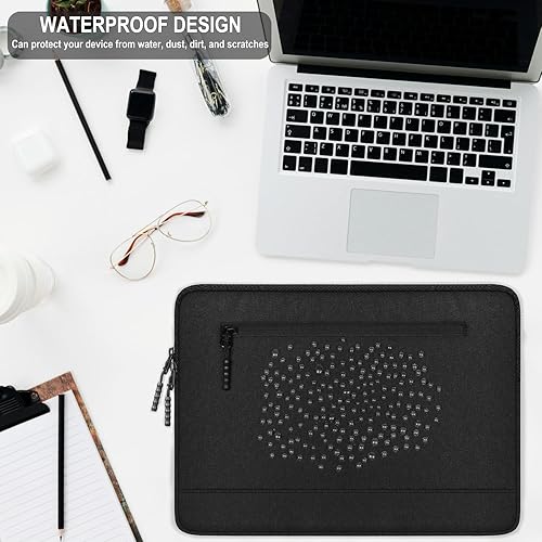 Miniatura 6 de Funda para laptop de 15.6 pulgadas, a prueba de golpes, funda protectora para computadora con bolsillo frontal, resistente al agua, duradera, bolsa