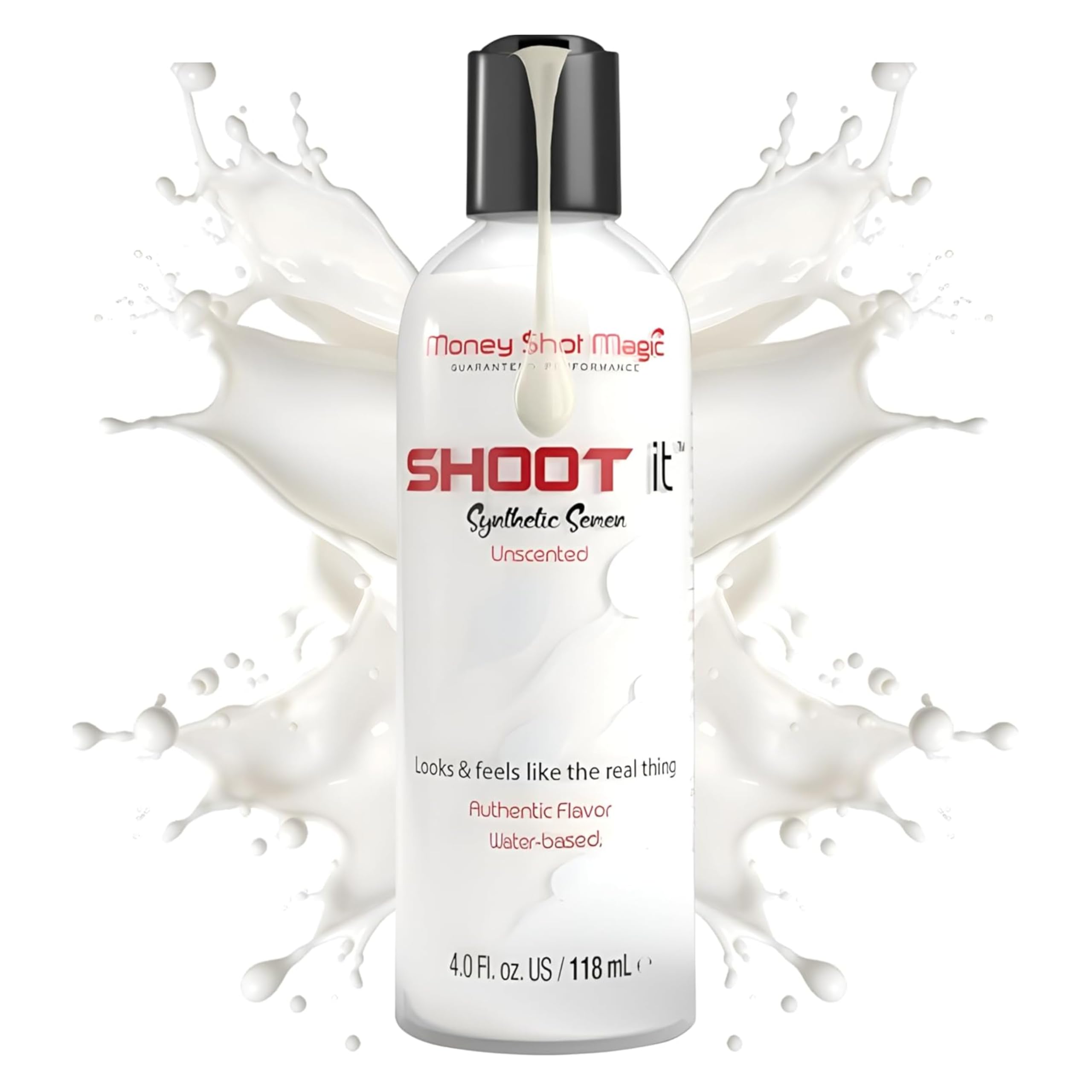 Shoot It Water-Based Glide Gel, Looks & Feels Like The Real Thing, 4 oz | Unscented & Authentic Flavor, Easy Clean Up, Premium Silicone-Free Formula for Enhanced Comfort