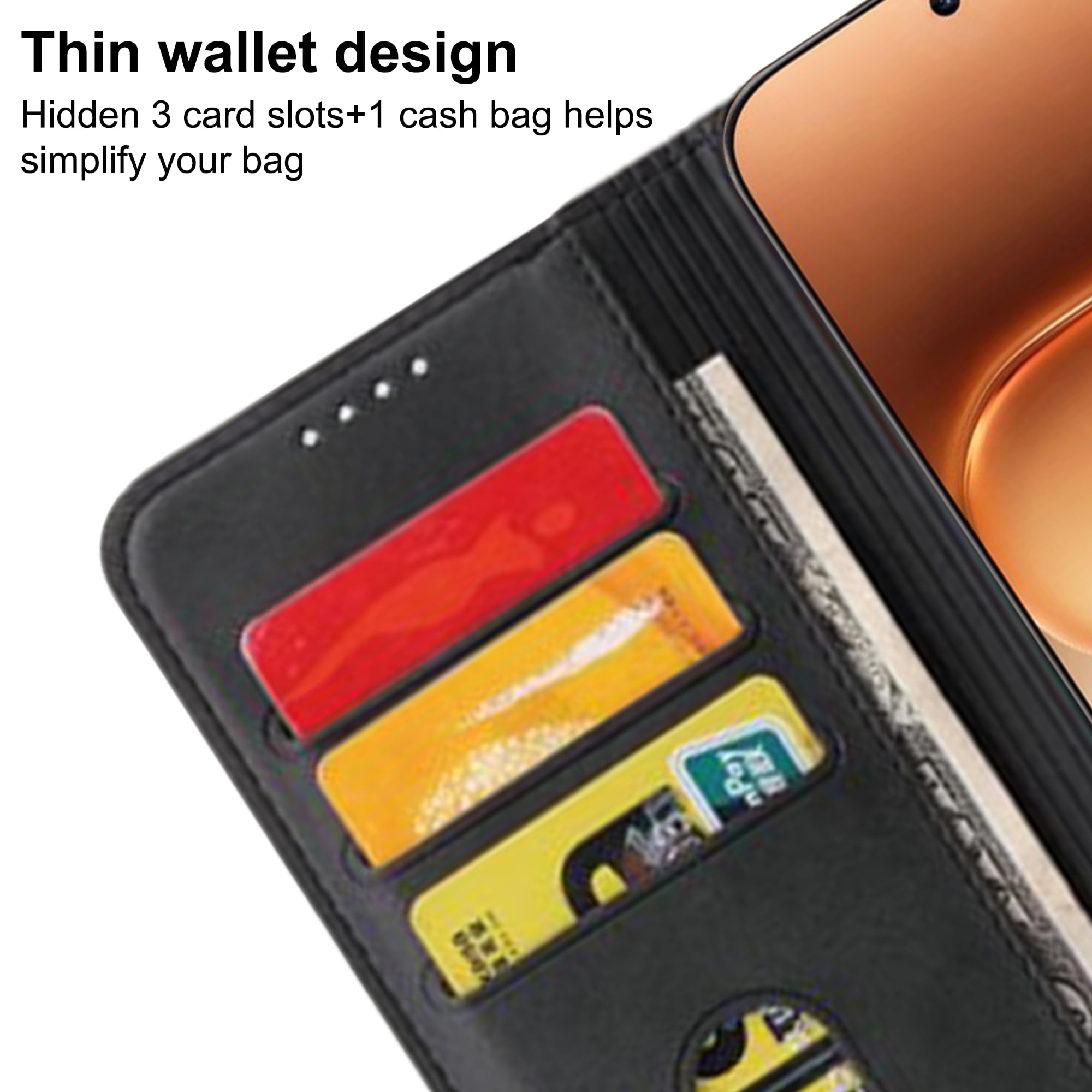PEIYE Cover per Honor 600 5G, Custodia Libro Flip in PU Pelle Portafoglio, Porta Carte e Chiusura Magnetica, Antiurto e Supporto Pieghevole - Nero