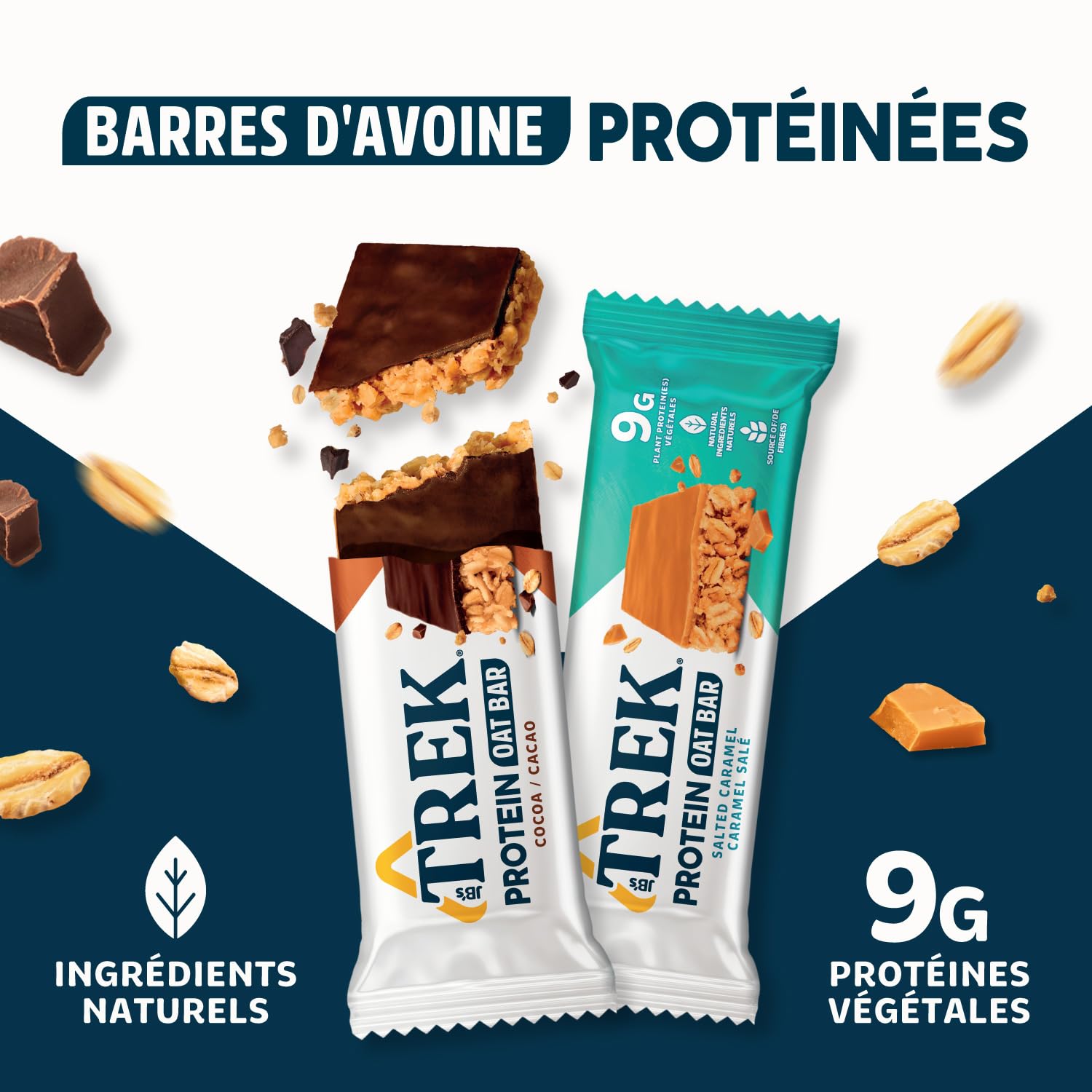 JB's TREK Barres d'Avoine Protéinées | Paquet Assortiment | Protéine Végétale | Sans Gluten | 16 x 50g Barres | 800g