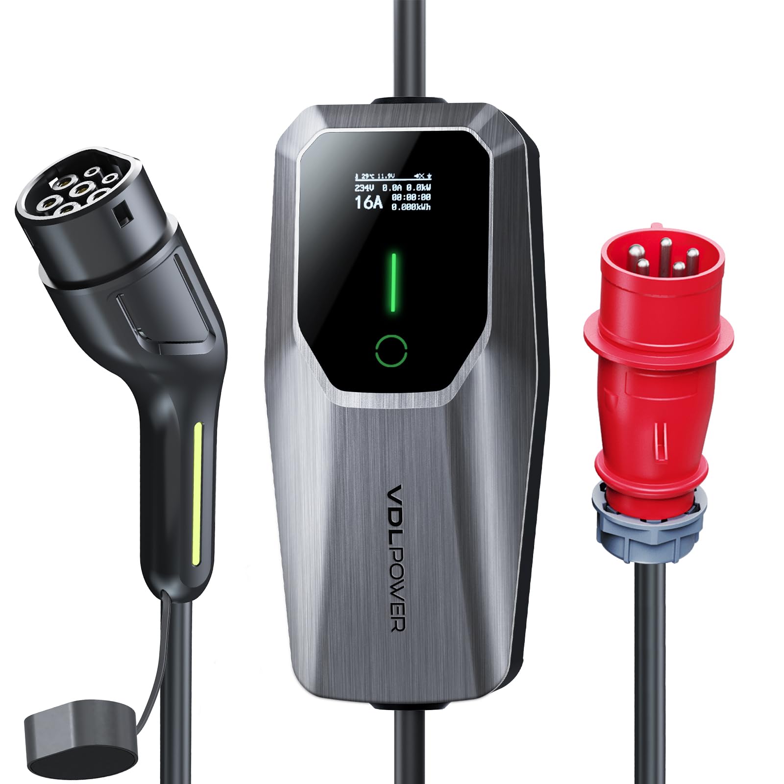 dé Wallbox 11kw [Trifase| 5,5m| 6-16A] Cavo Ricarica Auto Elettrica Tipo 2 con Potenza di Ricarica Regolabile, Stazione Carichino Auto elettrica Mobile Compatibile con Model Y, 500e e Altri EV/PHEV