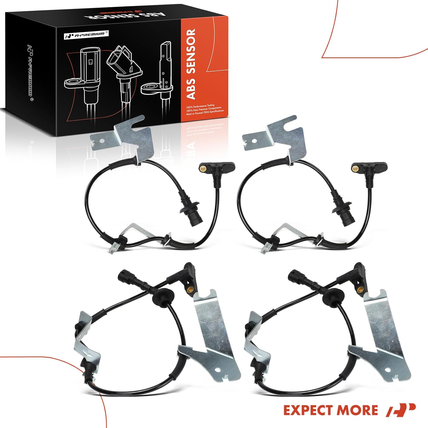 A-Premium 2PCS Front ABS Wheel Speed Sensor Compatible with 2001-2006 Chrysler Sebring & Dodge Stratus - Front Driver & Passenger Side