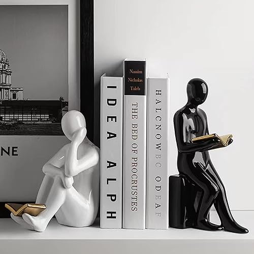 Miniatura 5 de Linxia Sujetalibros de lectura de cerámica decorativa para el hogar, oficina, mesa y escritorio, tapón de decoración para libros, películas, CDs,