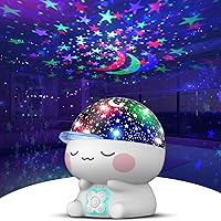 Vista 1 de Proyector de estrellas para niños, proyector de luz de bebé con temporizador de rotación de 360°, luces nocturnas para dormitorio, proyector de luz