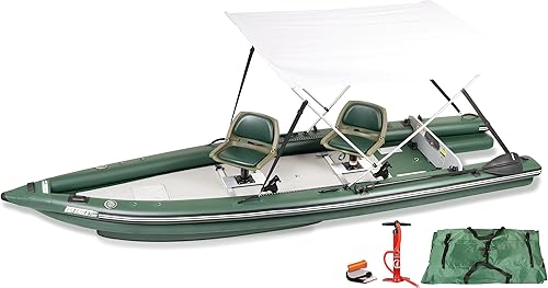 Miniatura 10 de Sea Eagle FSK16 FishSkiff - Barco de pesca inflable de 16 pies, alta presión, con costuras en gotas, para 1-3 personas, sin marco, con quilla