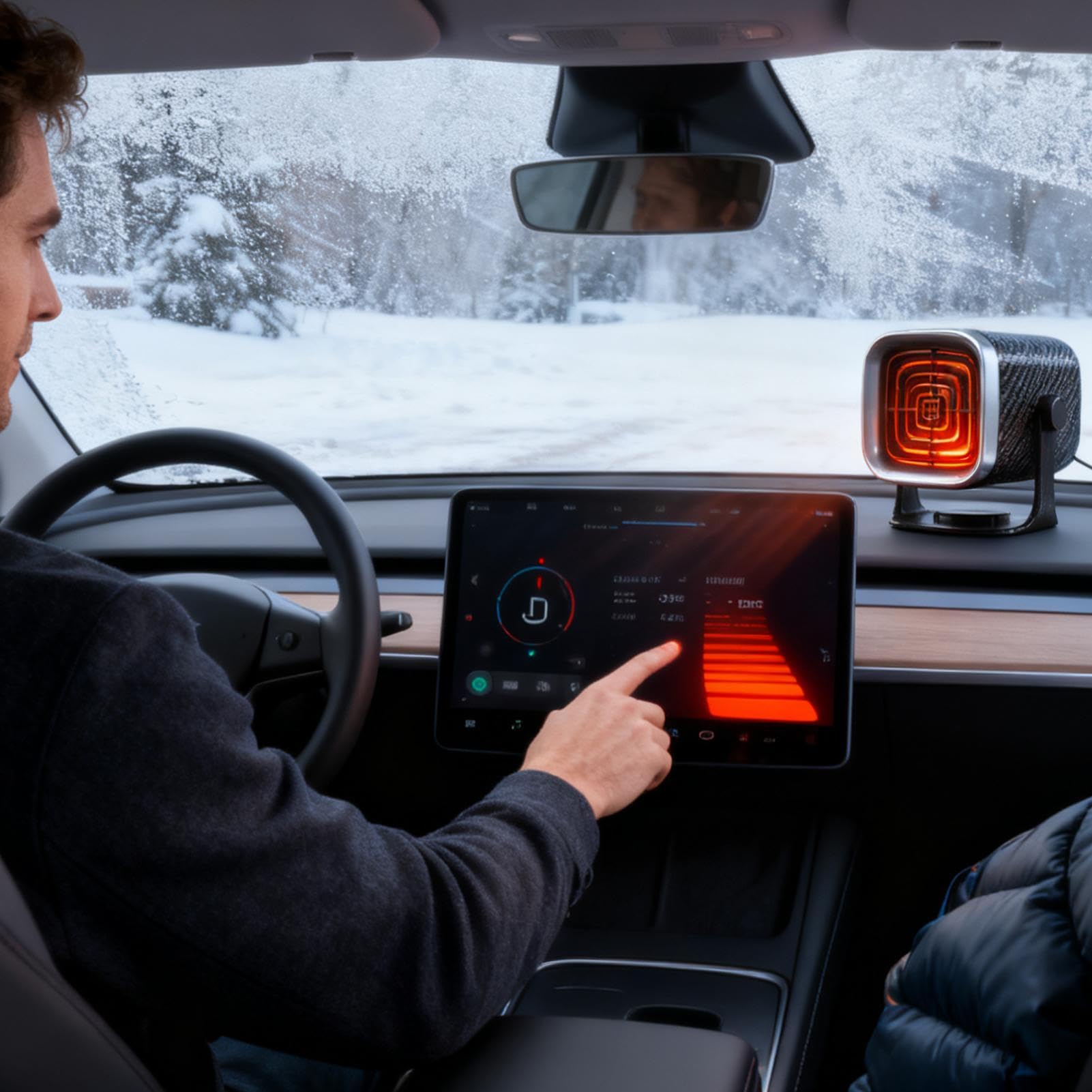 Riscaldatore Auto Portatile,24V Portatile Rotante Ad Alta Efficienza Riscaldatore Veicoli Invernale - Ventilatore Auto Con Funzione Antisbrinamento Vetri | per Furgoni SUV Taxi Camion