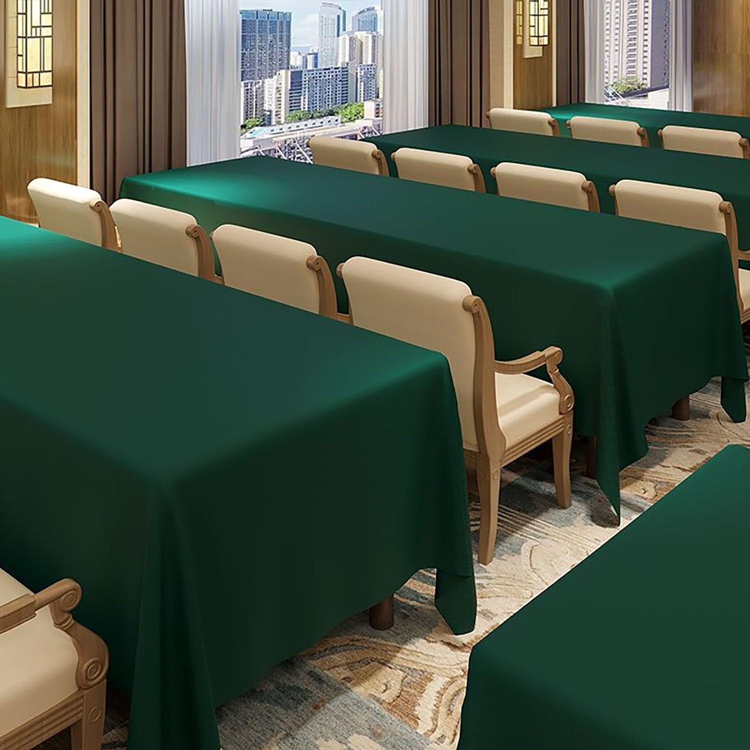 Mantel impermeable extra grande resistente para hoteles y restaurantes, tela de poliéster personalizable para banquetes de Navidad y conferencias (negro, 140 x 220 cm)