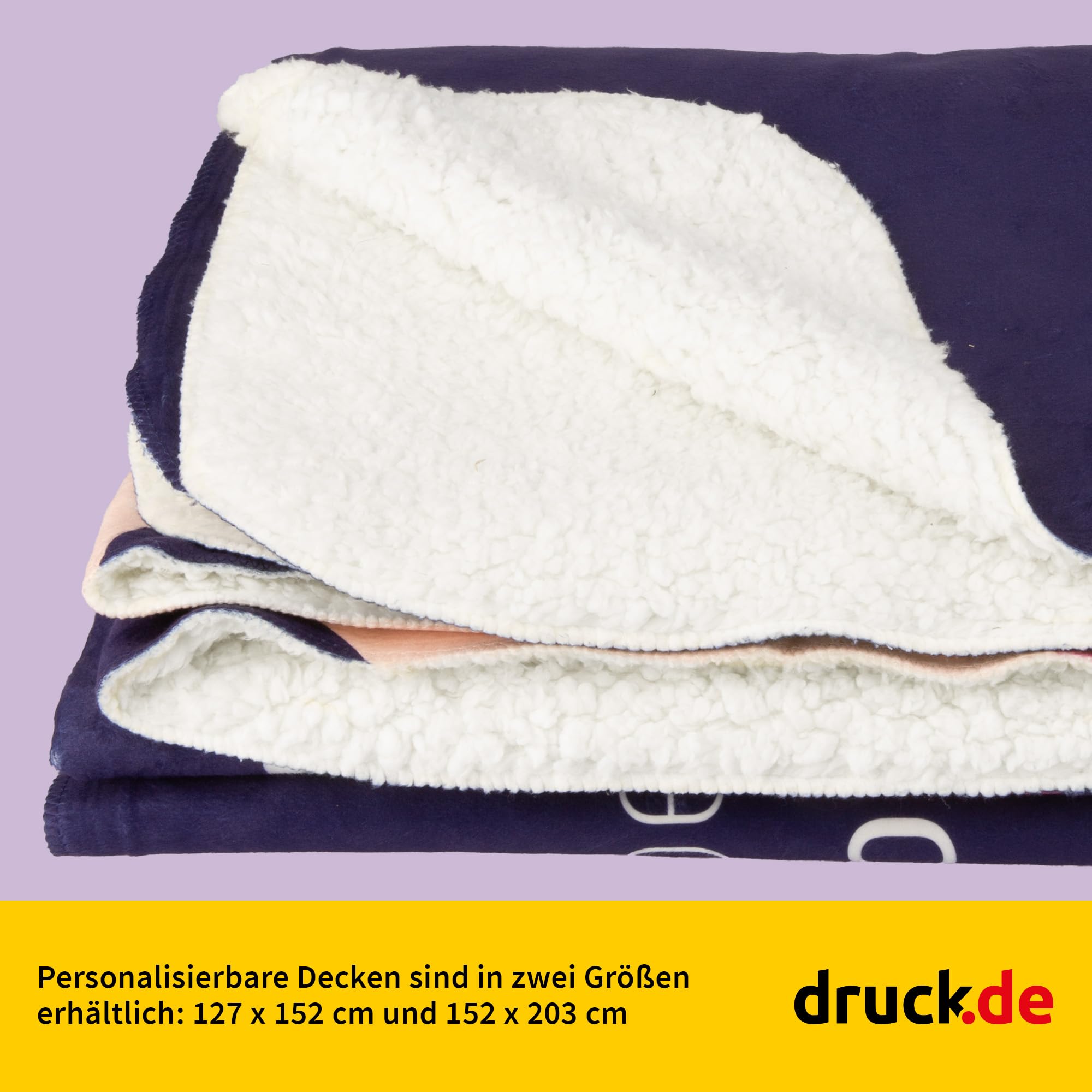 Kuscheldecke Fotodecke personalisiert 127x152cm - Sherpa - Foto und Text | Kuscheldecke personalisierbar, 127x152cm, Sherpa, mit Foto und Text