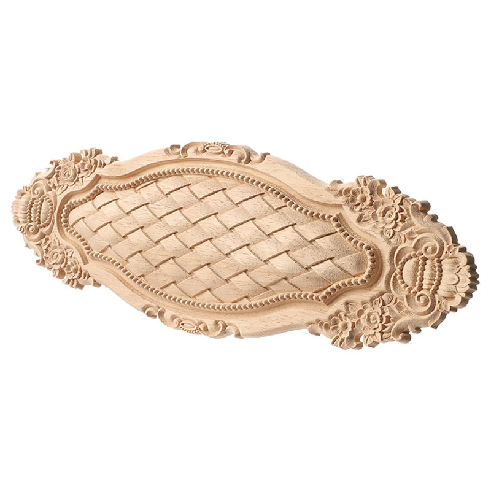 Niepomalowana Naklejka Z Drewna Lustra Wood Flower Gałąź Nakładka Naklejka Narożna Aplikacja Home Decor Niepomalowane Drewniane Rzeźbione 50 Cm X 17 Cm