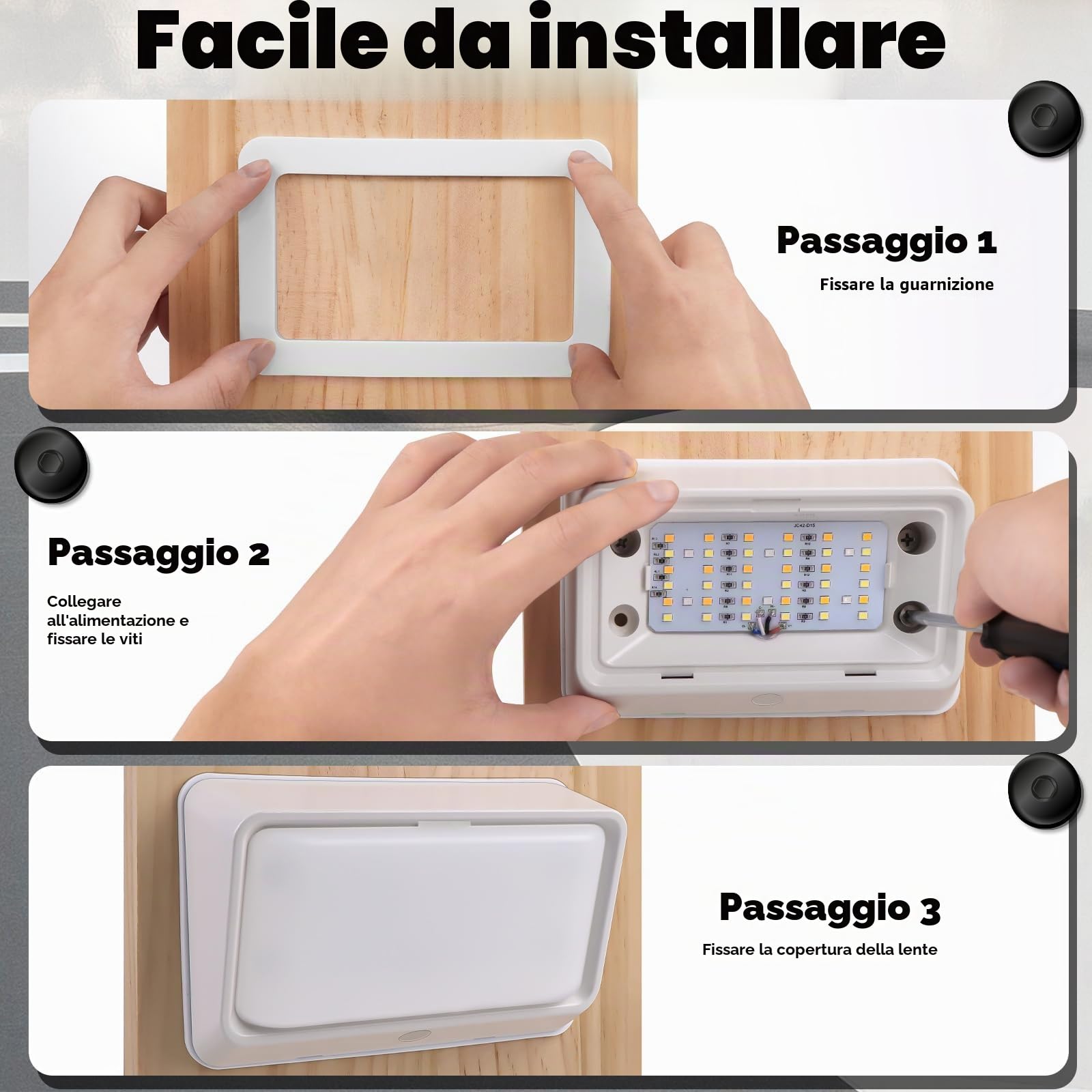 Acegoo Camper Luce LED Portico Doppio Colore Bianco Ambra 12V 410 Lumen IP66 Impermeabile Esterno