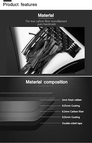 Miniatura 5 de GZXinWei Pegatinas negras de fibra de carbono para puerta de coche, perilla, marco de botón