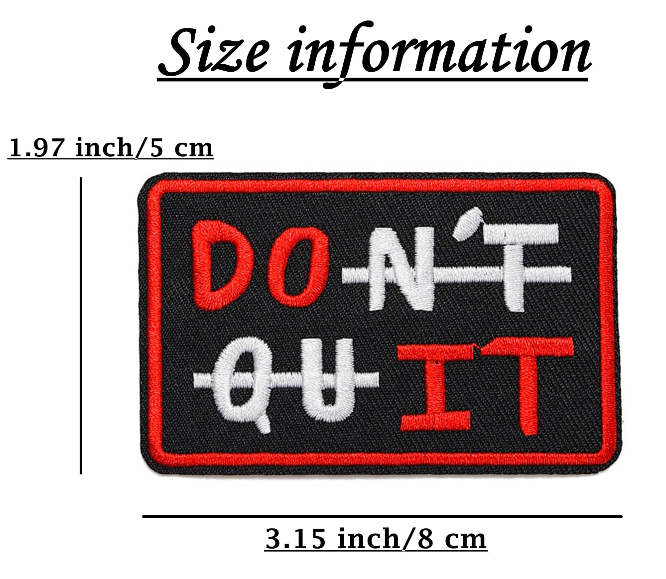 DON'T QUIT - DO IT Aufnäher 90x60mm - Motivierender Bügelaufnäher Für Kleidung & Taschen