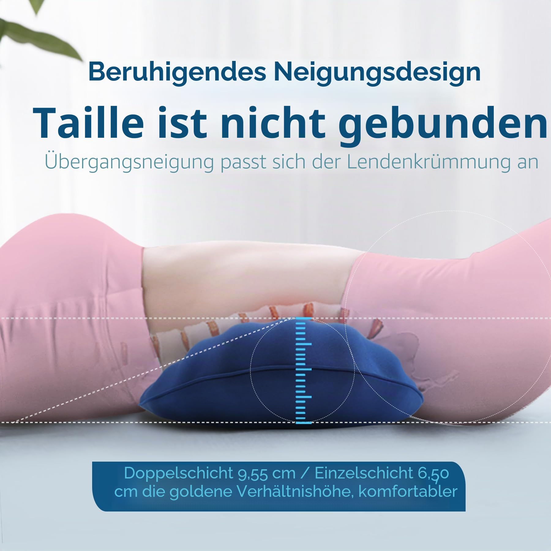 RESTCLOUD Verstellbares Lendenwirbelstützkissen zum Schlafen aus Memory-Schaum, Rückenstützkissen zur Schmerzlinderung, Rückenkissen zum Schlafen, Lendenwirbelstützkissen für Bett und Stuhl
